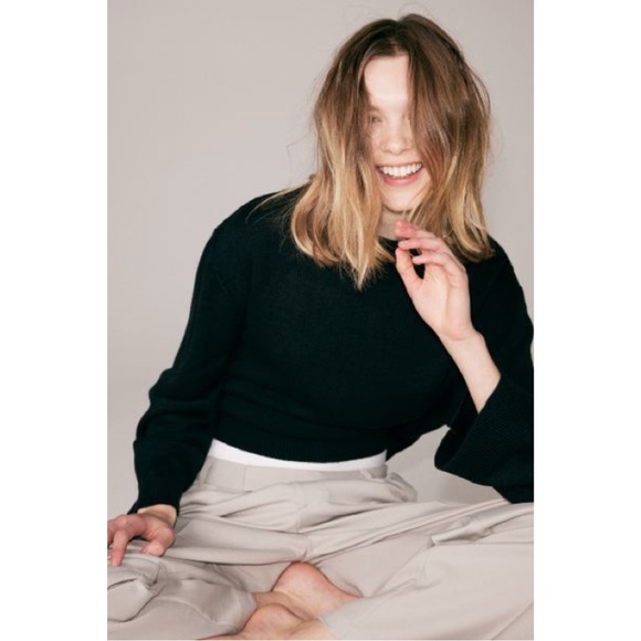 Black Sweater with Linked Seams (M, L, XL) - Picture 2 of 7